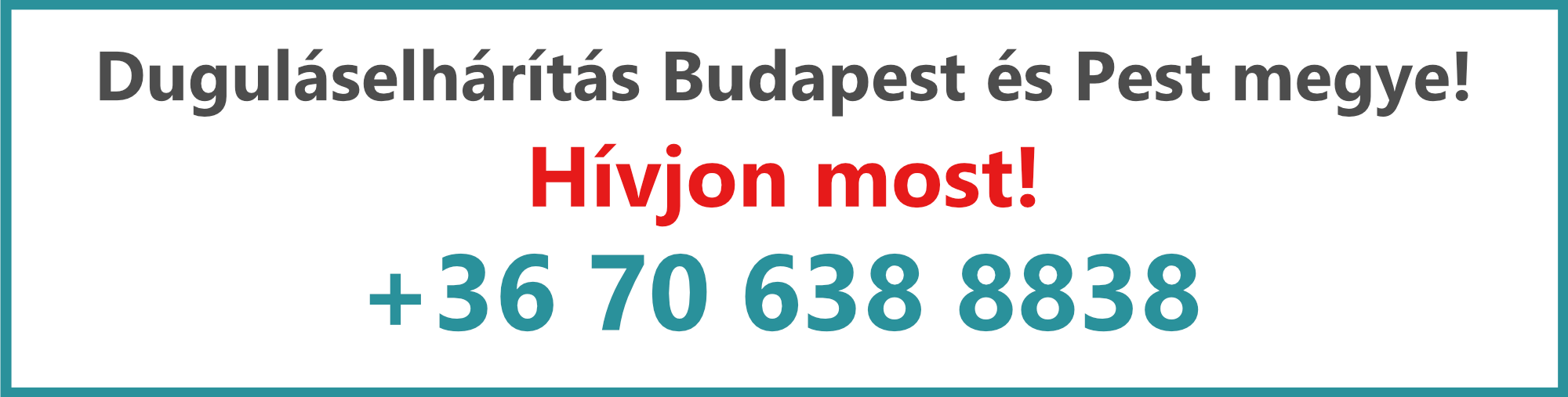 Duguláselárítás Budapest és környéke - Kovács és fia